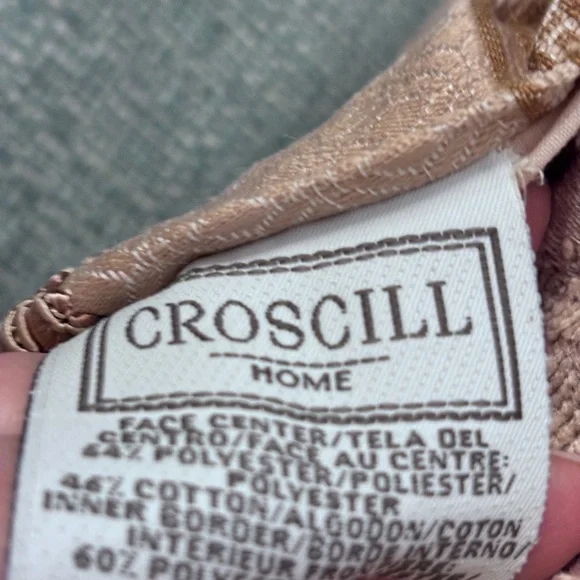 Croscill King Comforter in Cream and Pink Floral - Picture 6 of 16